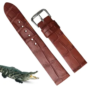 Light Brown Alligator Leather Watch Band For Men DH-13