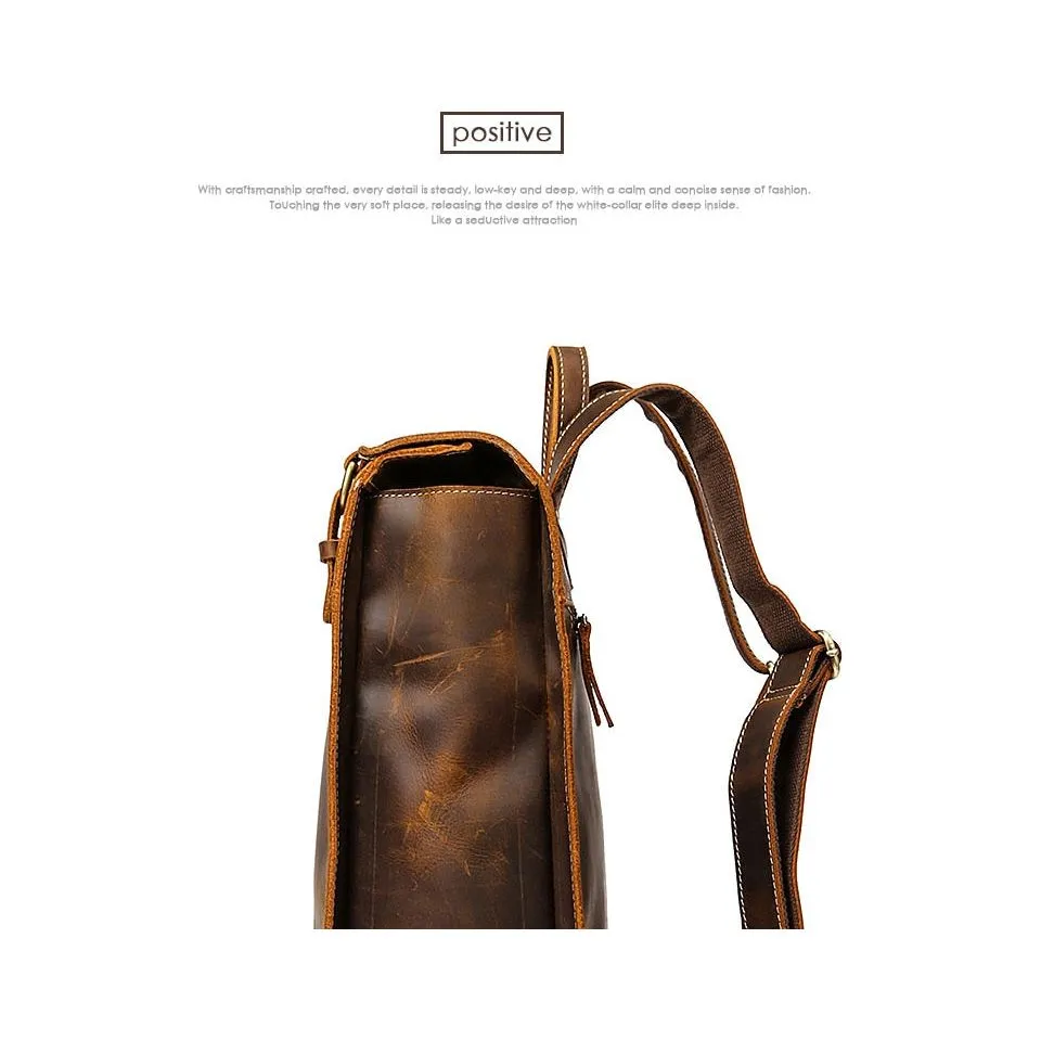 LuxeLeather Vintage Exotic Zipper Backpack