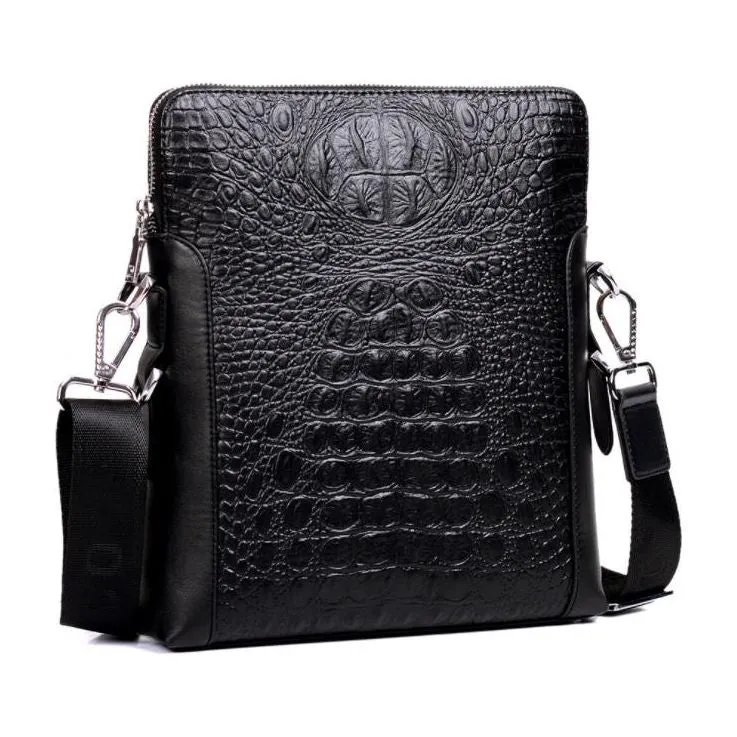 Luxury CrocStyle Business Shoulder Bag