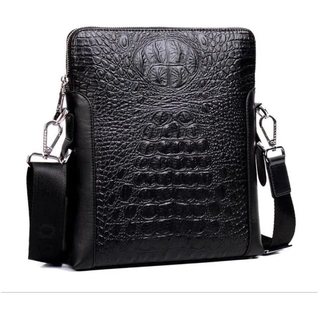 Luxury CrocStyle Business Shoulder Bag