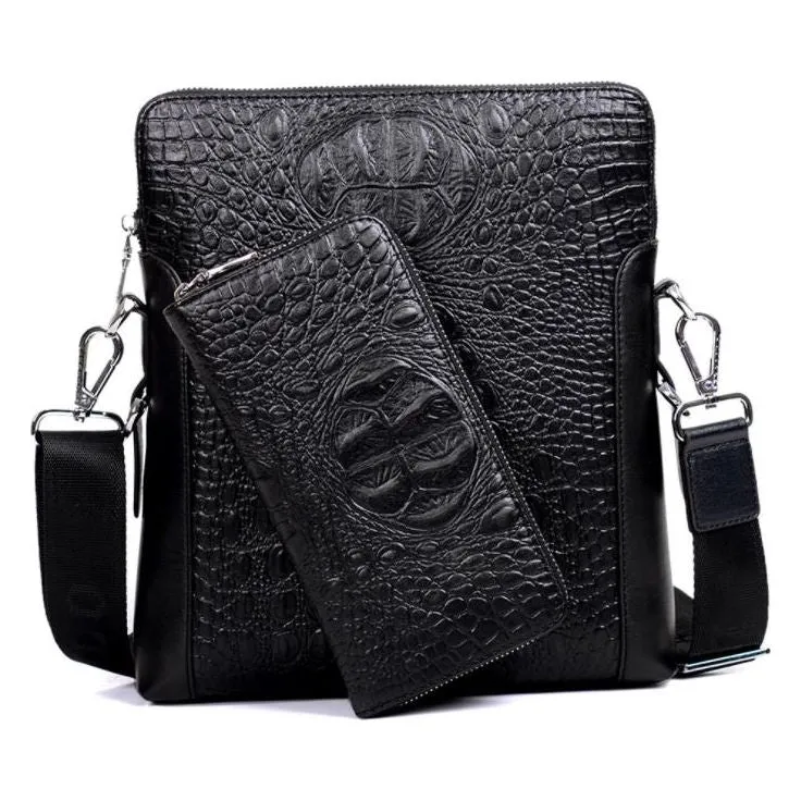 Luxury CrocStyle Business Shoulder Bag