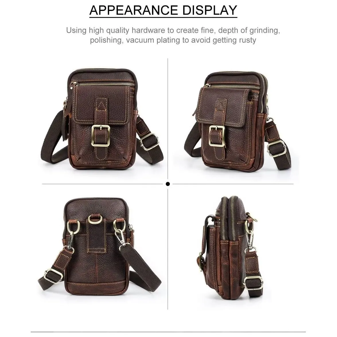 Luxury Leather Flap Crossbody Bag