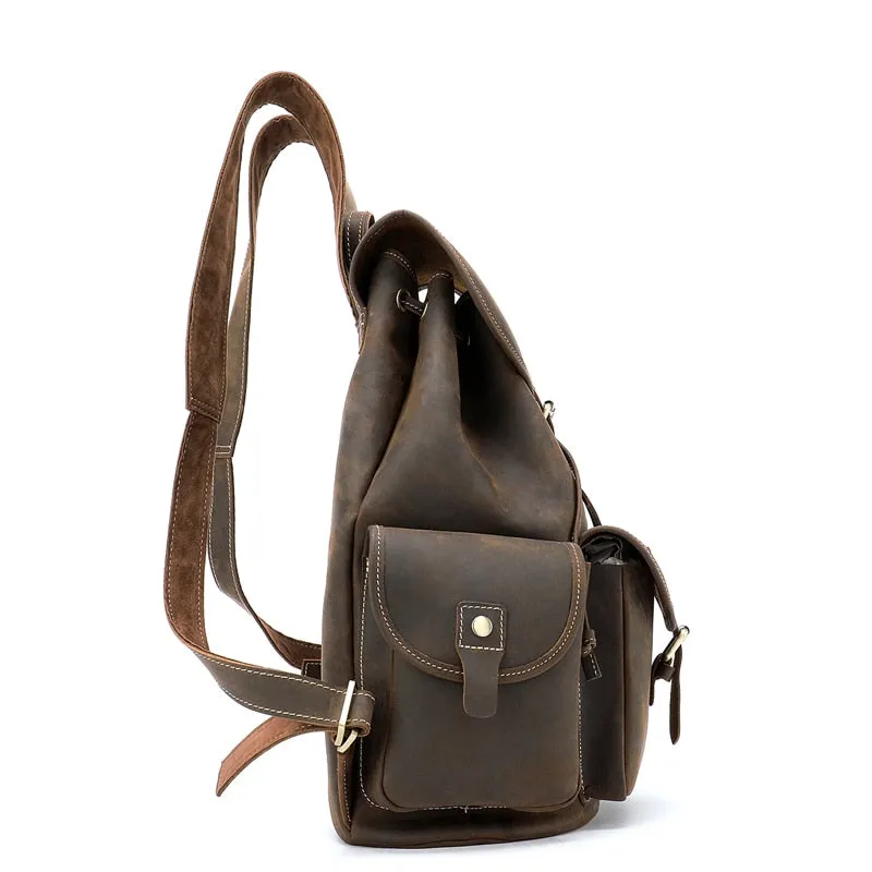 Luxury Leather Travel Laptop Backpack