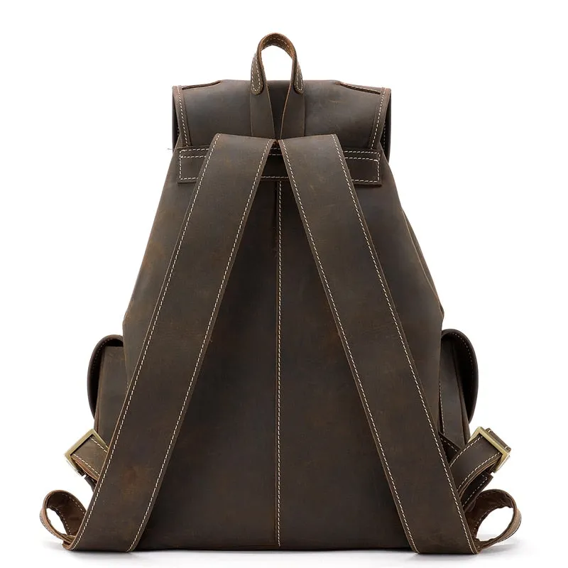 Luxury Leather Travel Laptop Backpack