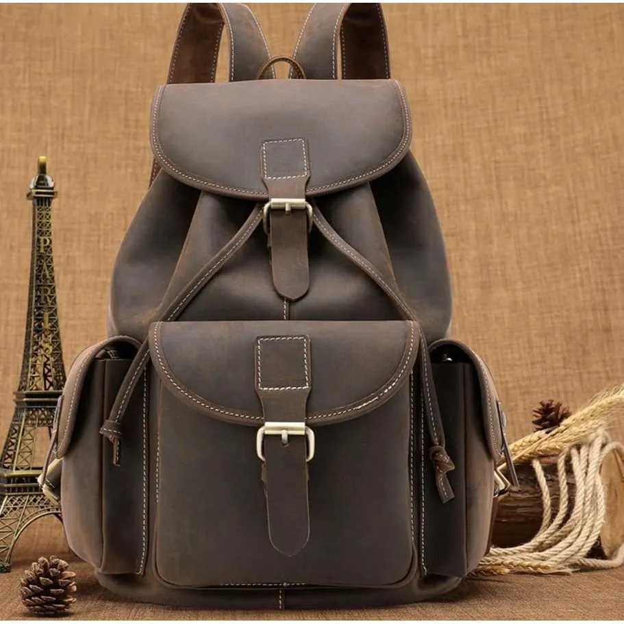 Luxury Leather Travel Laptop Backpack