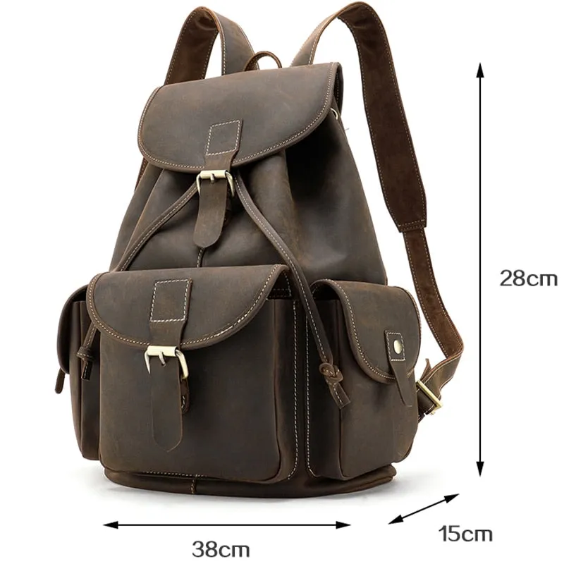 Luxury Leather Travel Laptop Backpack