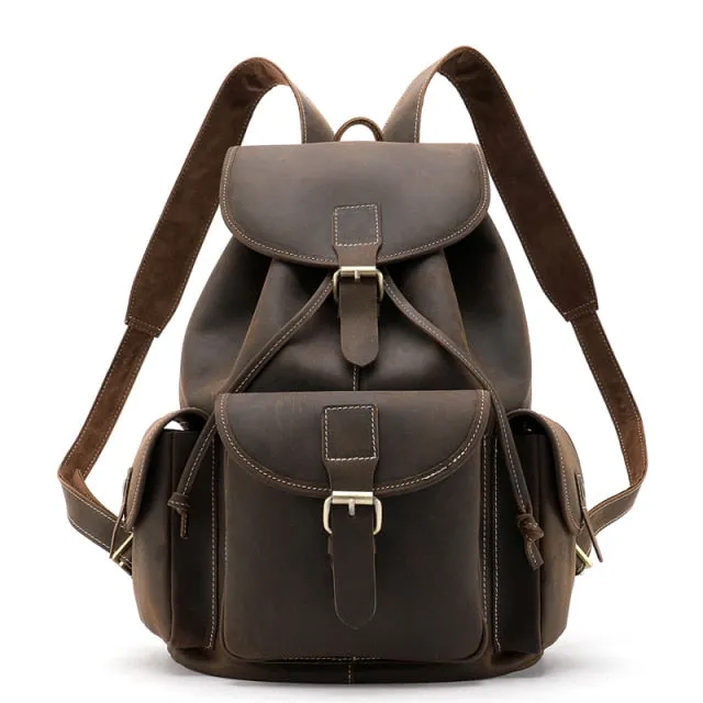 Luxury Leather Travel Laptop Backpack