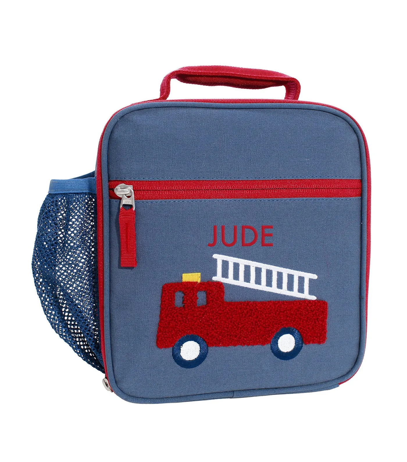 Mackenzie Blue Trucks Chenille Lunch Boxes