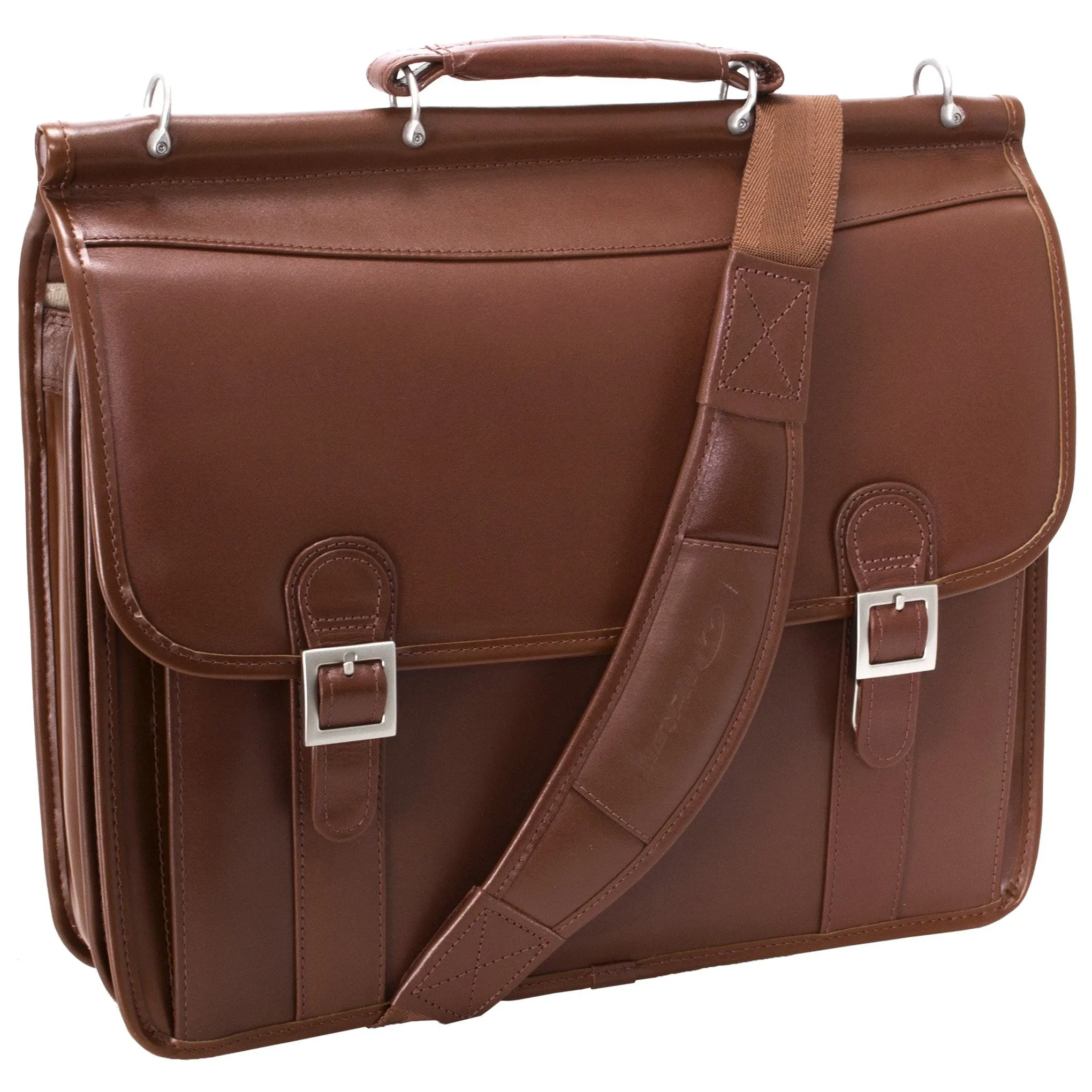 McKlein USA Halsted 15.6" Leather Double Compartment Laptop Briefcase Assorted Colors