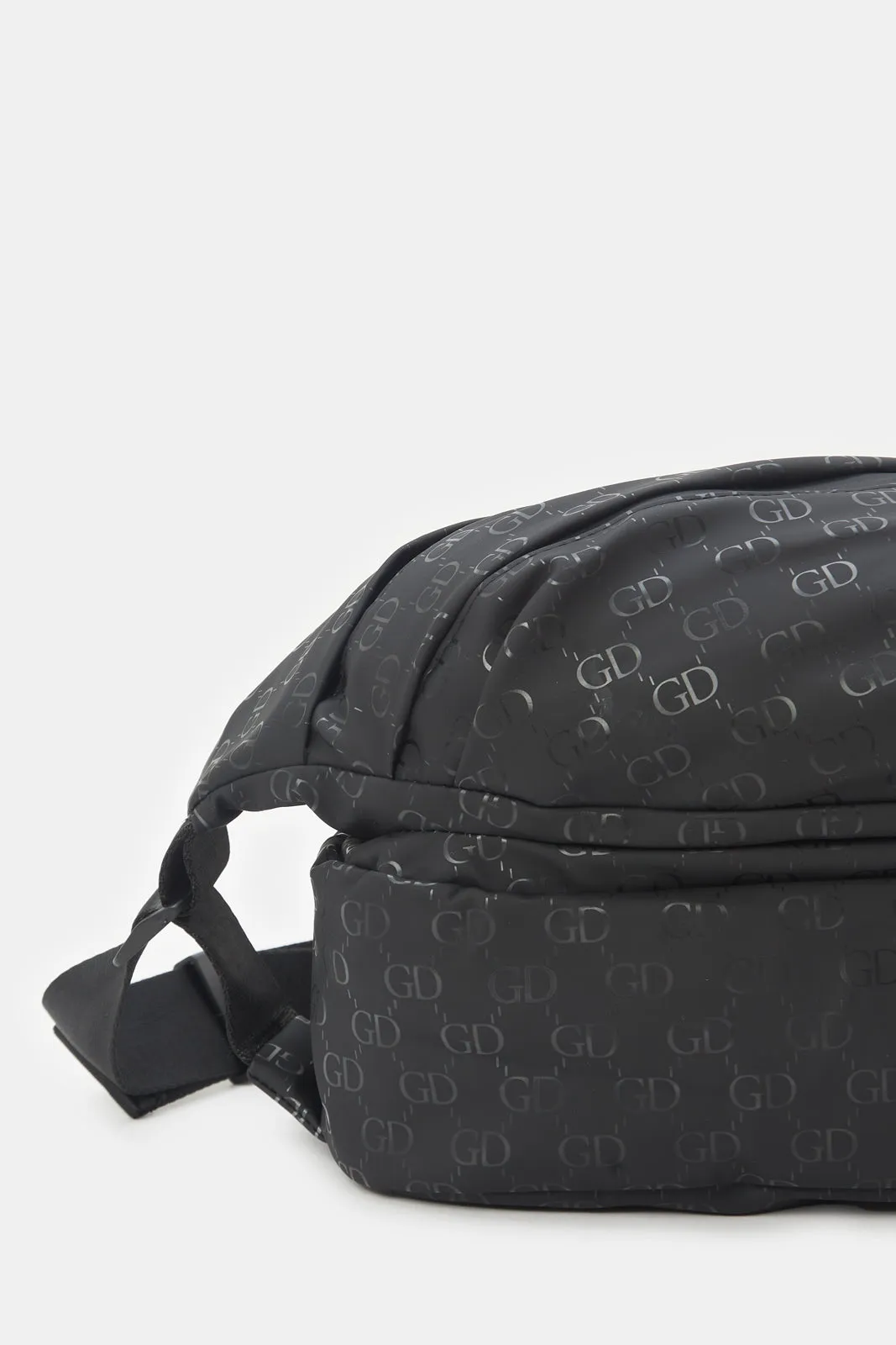 Men Black Printed Sling Bag