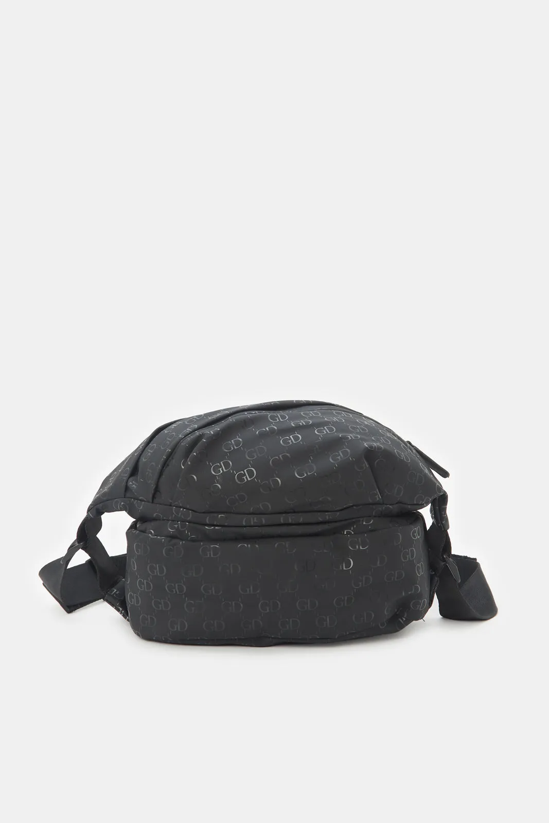 Men Black Printed Sling Bag