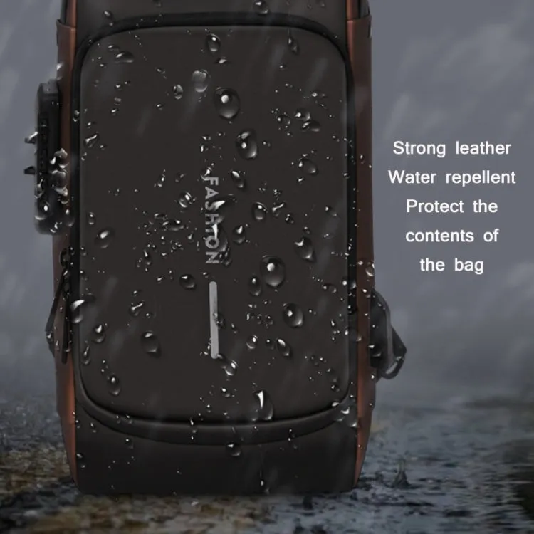 Men Multifunctional Waterproof Password Anti-theft Chest Bag(Black)