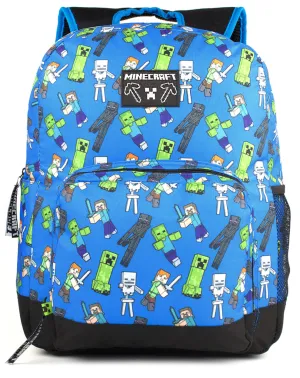 Minecraft Characters All Over Print Kids Blue Backpack