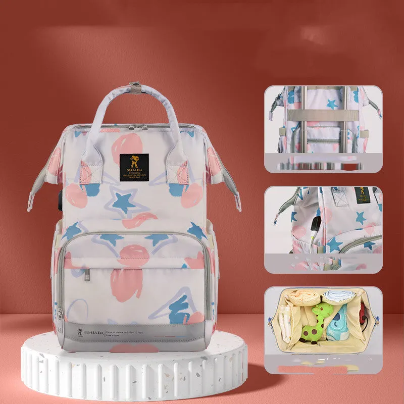 Mommy New Fashion Trendy Moms Shoulders Mother And Baby Backpack