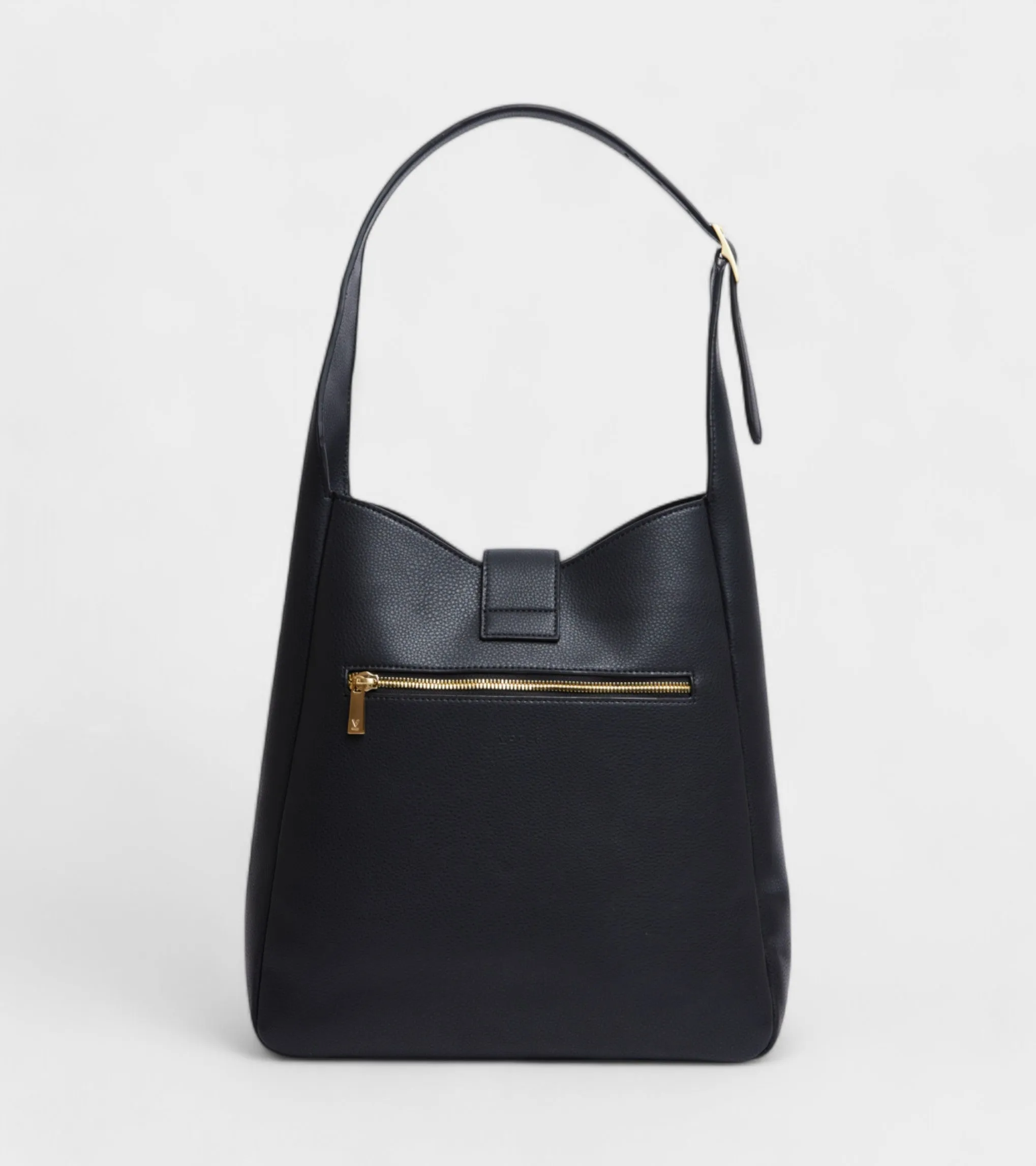 Nancy Vegan Bio-Based Bamboo Leather Elevated Tote Bag in black