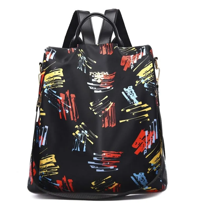 Nylon Flower Printing School Backpacks For Girls