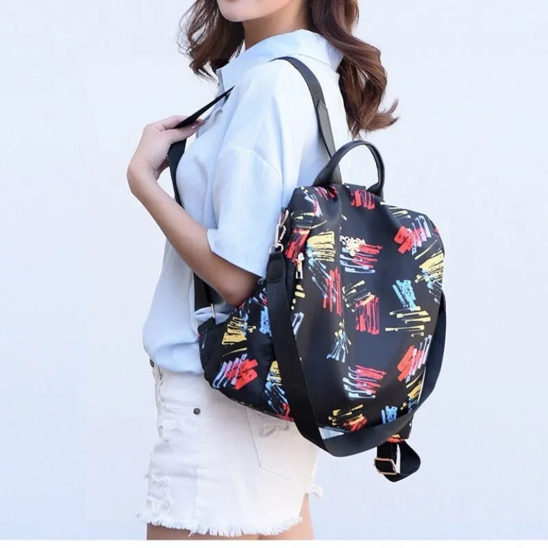 Nylon Flower Printing School Backpacks For Girls