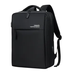 OUMANTU 9002 Men Cotton Linen Backpack Leisure Waterproof Outdoor Travel Bag(Black)