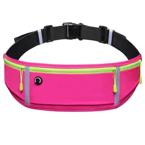 Outdoor Waterproof Belt Bag Sports Riding Mobile Phone Waist Bag, Size:7 inch(Rose Red)