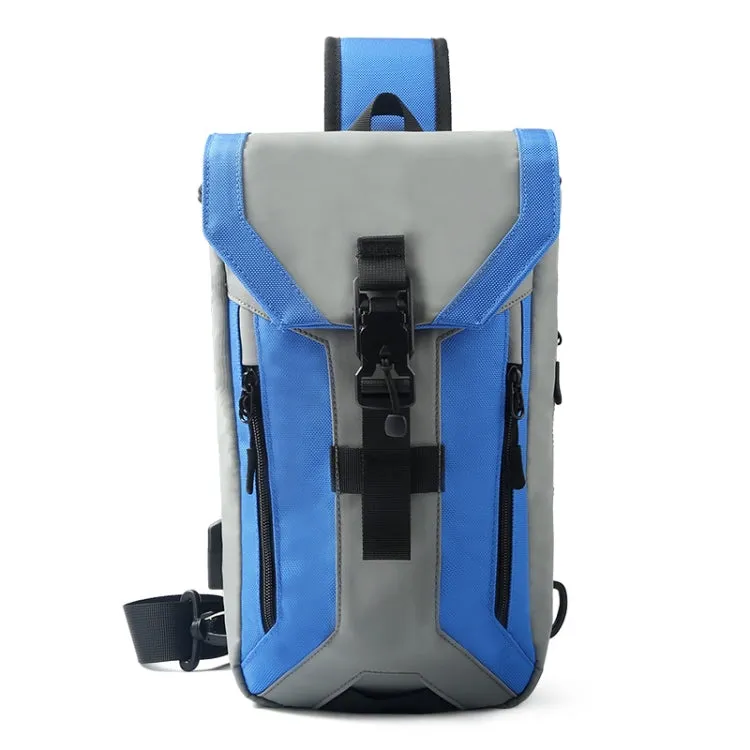 Ozuko 9334 Men Outdoor Multifunctional Waterproof Messenger Bag with External USB Charging Port(Sky Blue)