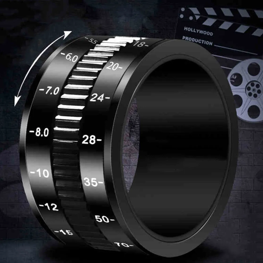 Photographer Black Camera  Lens Separate Rotatable Decompression Rings For Men