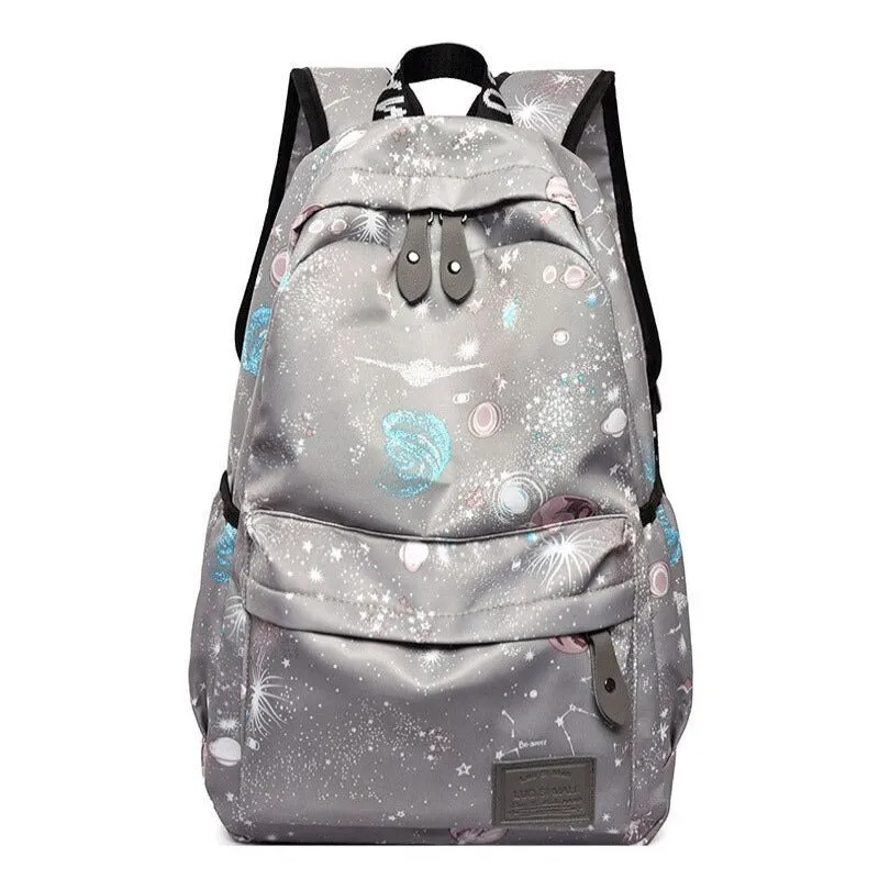 Planet Printing Waterproof Travel Backpack For Women