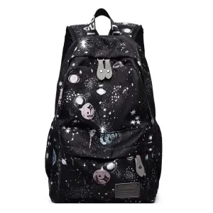 Planet Printing Waterproof Travel Backpack For Women