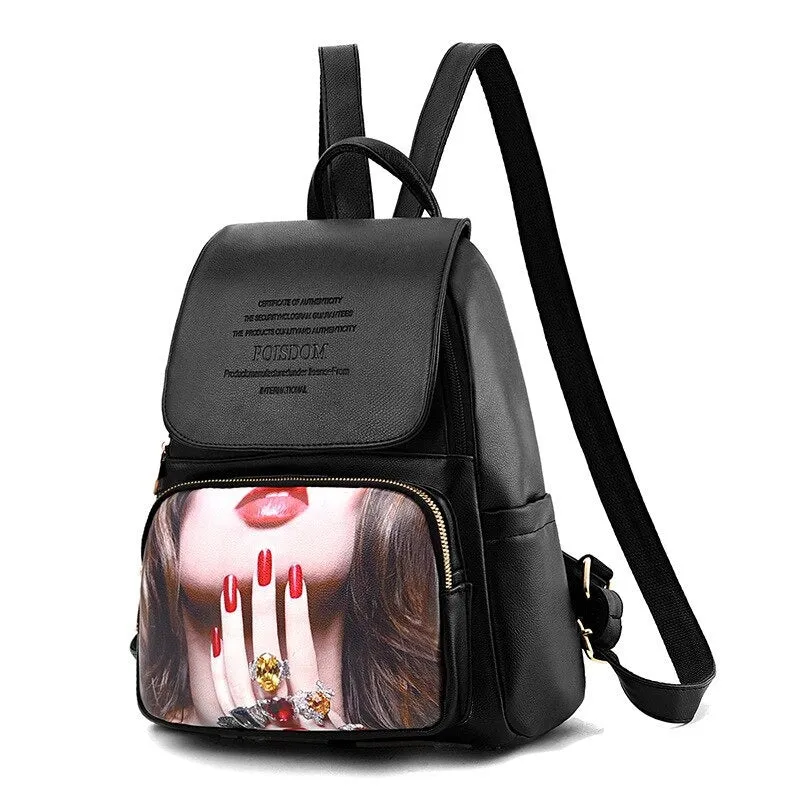 PU Designer Leather Backpack For Women