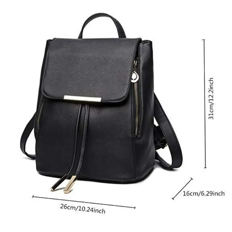 PU Leather Women Business Laptop Backpack