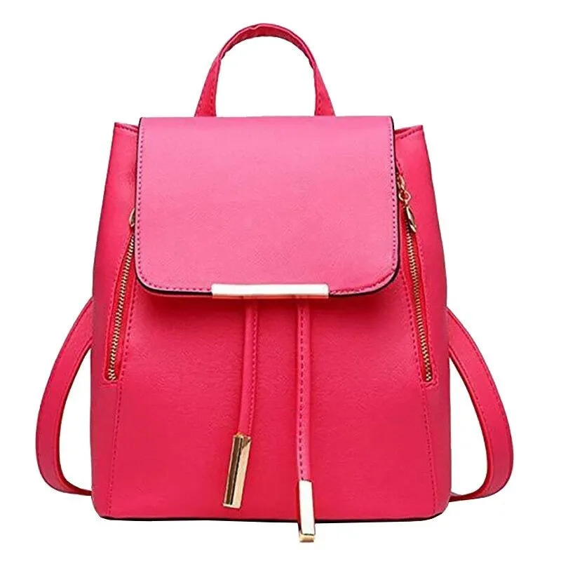 PU Leather Women Business Laptop Backpack