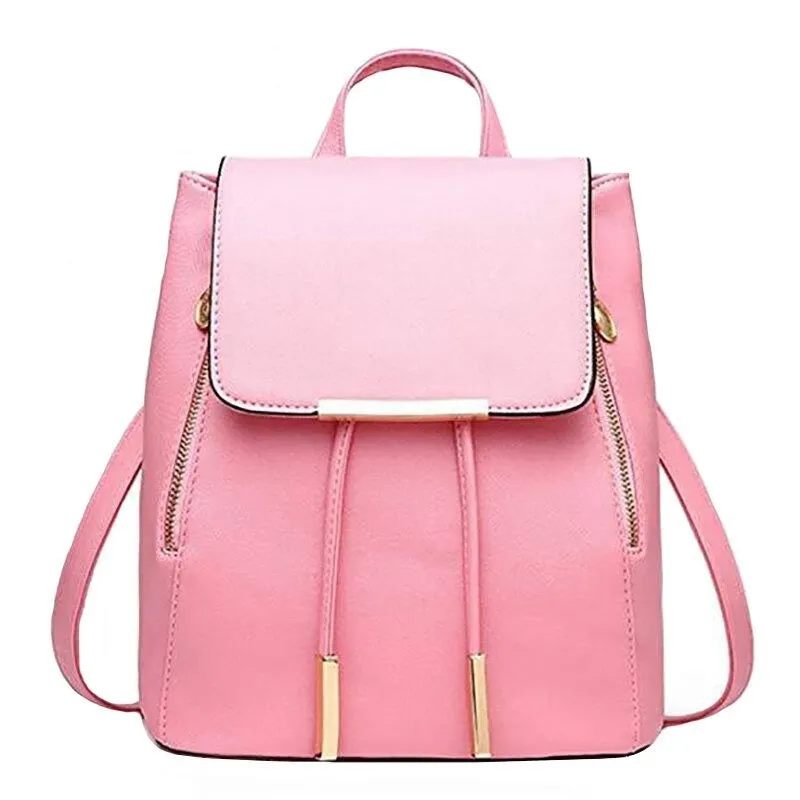 PU Leather Women Business Laptop Backpack