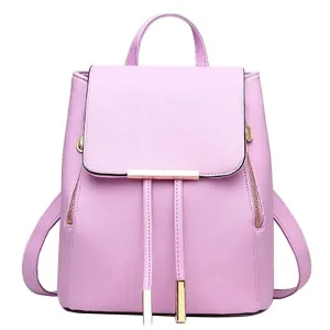 PU Leather Women Business Laptop Backpack