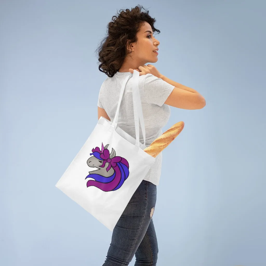 Purple Blue Unicorn Head Tote Bag