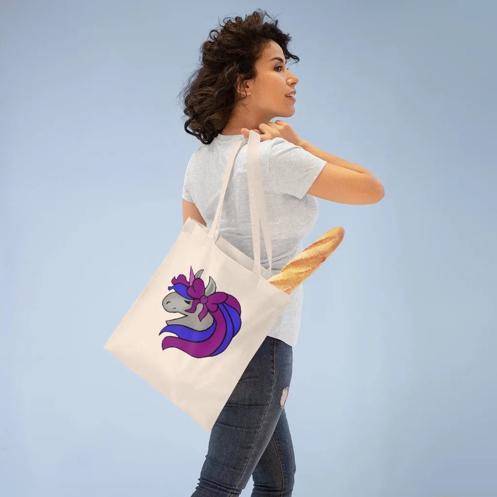 Purple Blue Unicorn Head Tote Bag