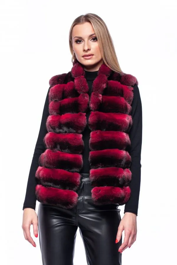 Red Chinchilla Fur Vest