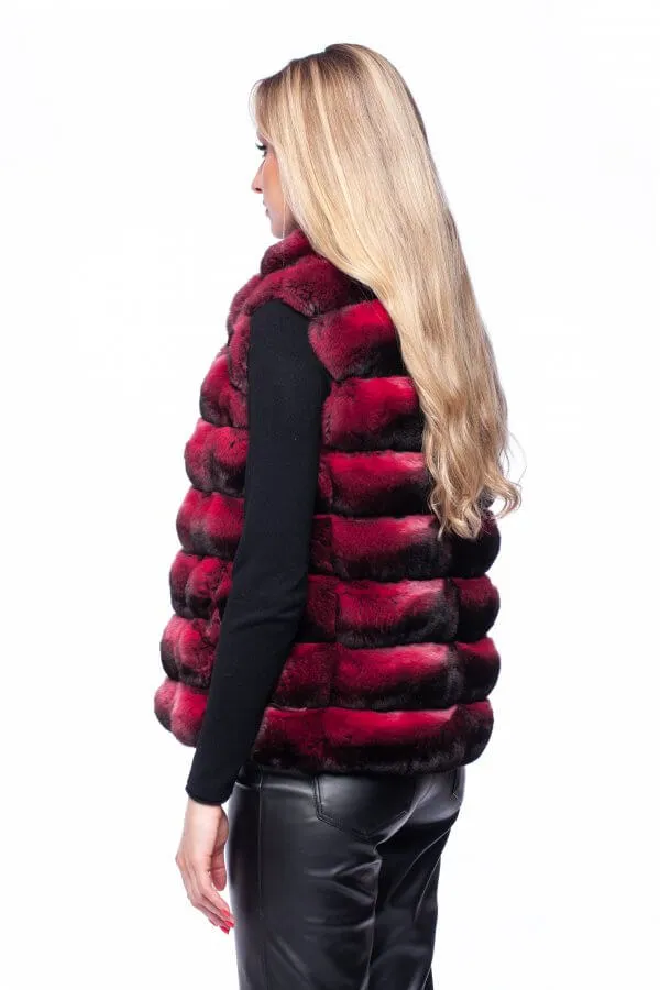 Red Chinchilla Fur Vest