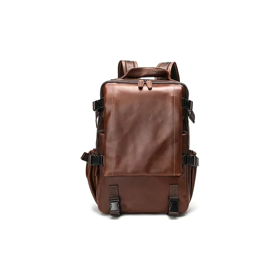 Retro Leather Large Capacity Backpack