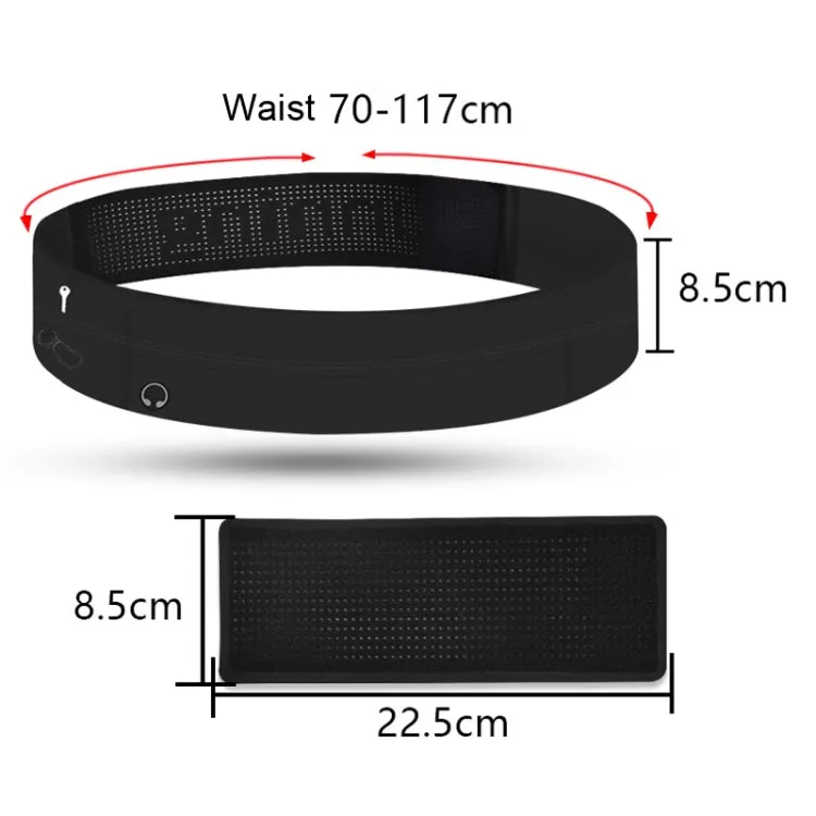 Running Waist Bag Invisible Outdoor Marathon Phone Storage Belt, Color: Black