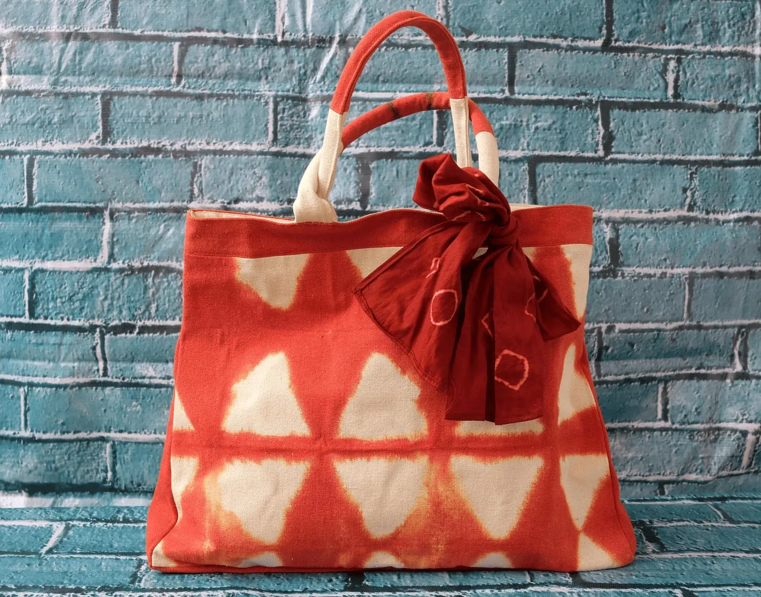 Rust Tie Dye Trapezium  Bag