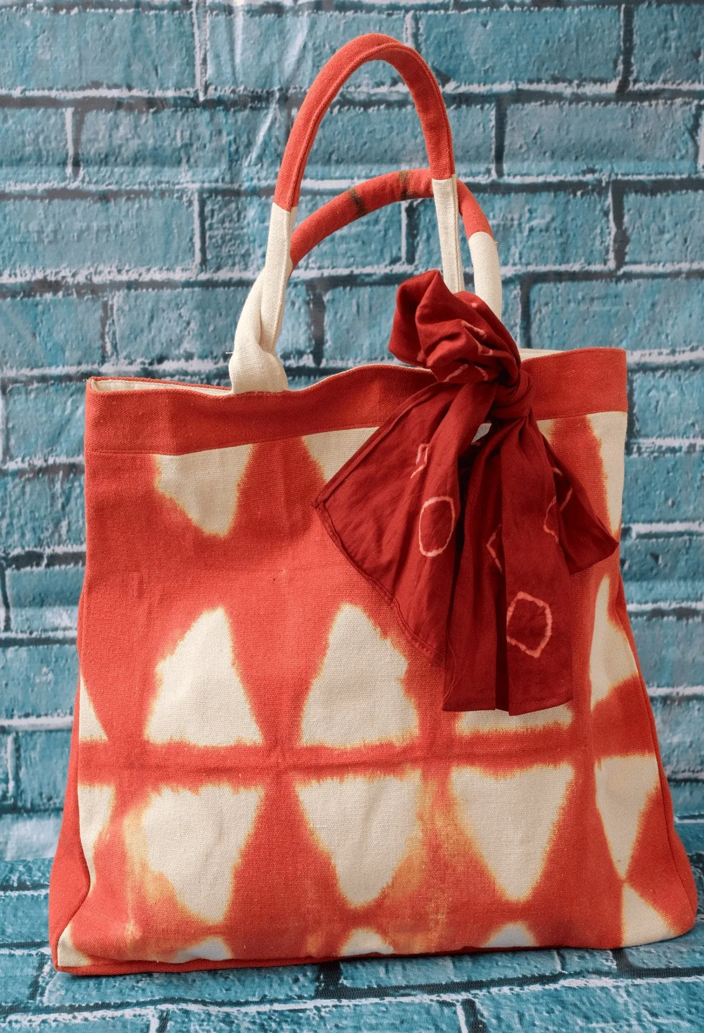 Rust Tie Dye Trapezium  Bag