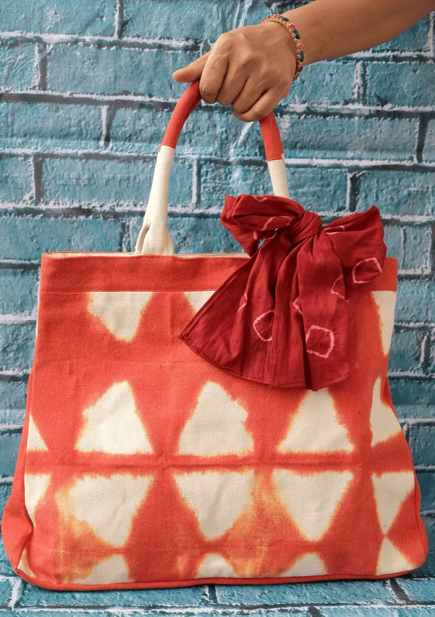 Rust Tie Dye Trapezium  Bag