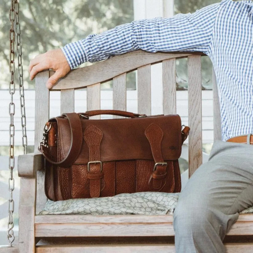 Ryder Reserve Bison Leather Briefcase | Brown