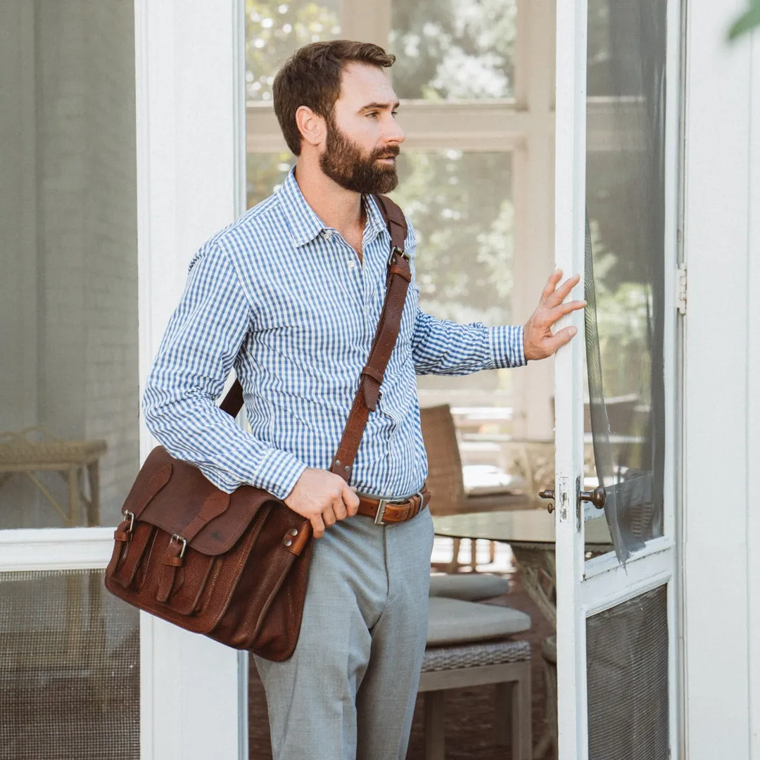 Ryder Reserve Bison Leather Briefcase | Brown