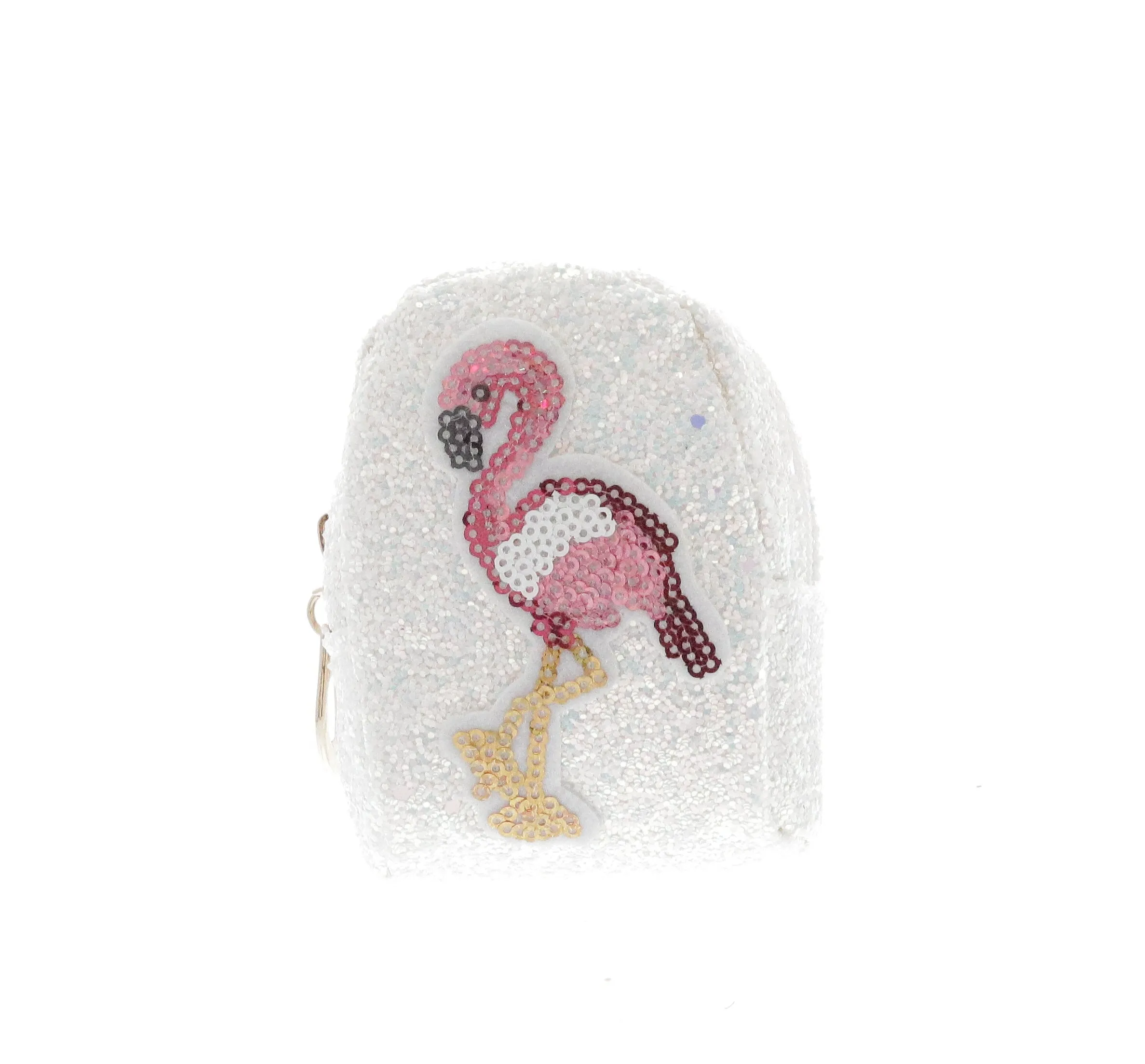 Sequin Flamingo Coin Bag Key Chain