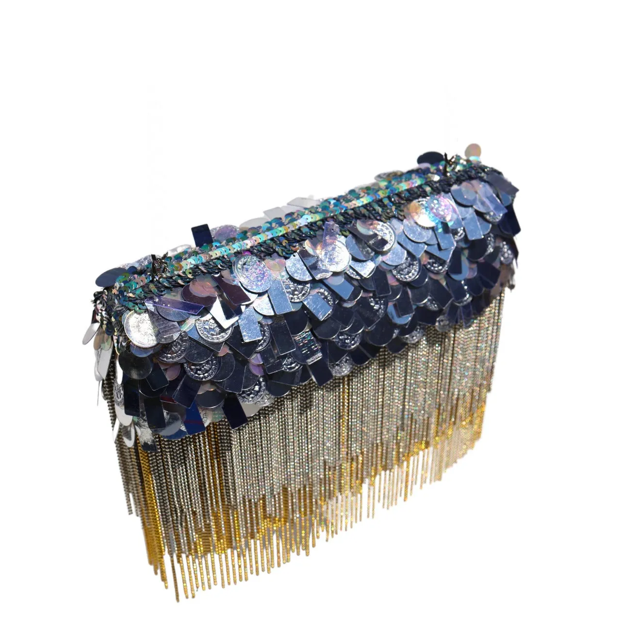 Silver Shimmy Ombre' Clutch