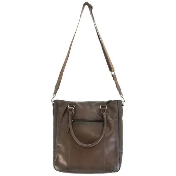 Smith & Wesson Leather Flat Tote Vertical Work Bag