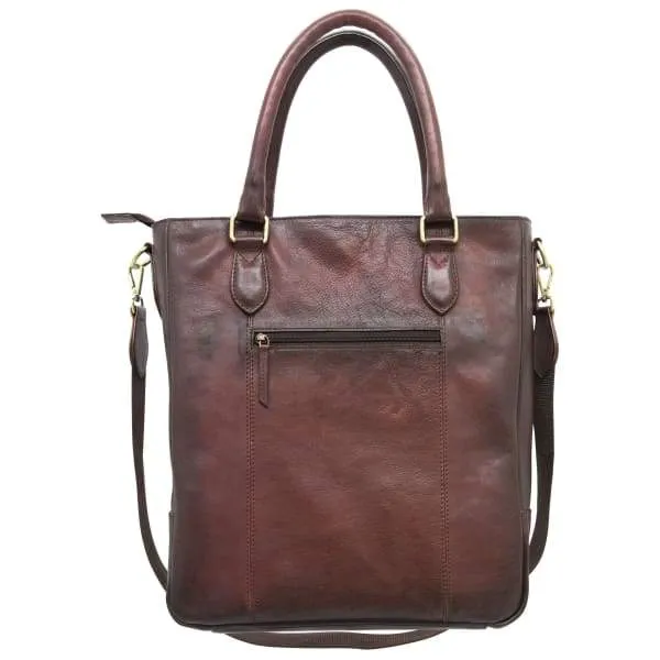 Smith & Wesson Leather Flat Tote Vertical Work Bag