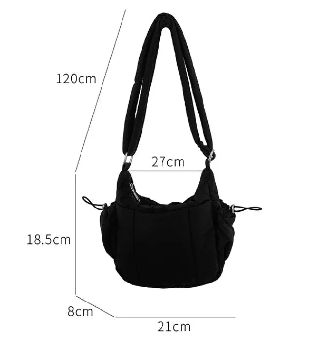 TAVIMART  -  Fashion Casual Cloud Crossbody Bag Women Autumn Winter New Korean Cotton Clothing Bag Shoulder Bags Simple Trend Handbags