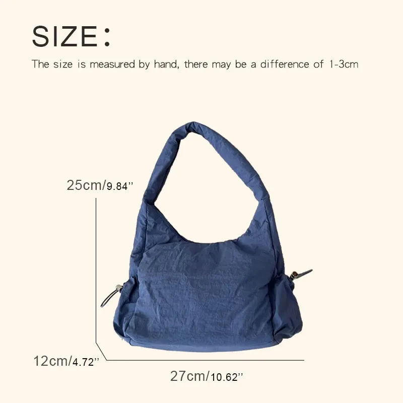 TAVIMART  -  Korean Casual Hobos Puffer Bags For Women Luxury Designer Handbag And Purses 2024 New Polyester Cloth Pleated Underarm Shoulder