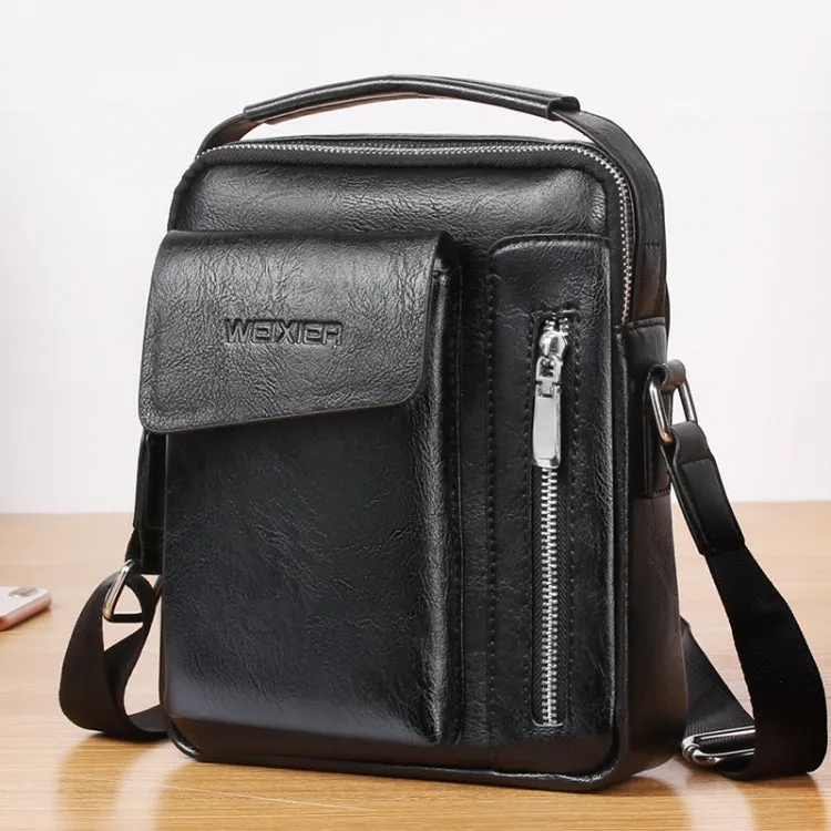 Universal Fashion Casual Men Shoulder Messenger Bag Handbag, Size: L (24cm x 20cm x 6cm)(Black)